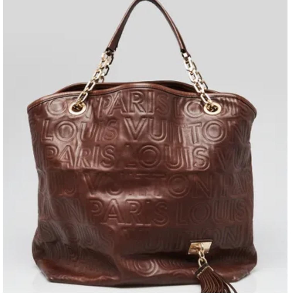 Louis Vuitton Brown Embossed Tote
